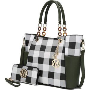 Tote Bag for Women, Handbag Set with Wallet-Top-Handle Bag Vegan Leather Purse b